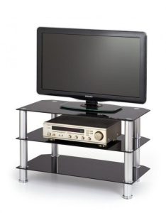 מזנון TV-1002 – מדפי זכוכית שחורים