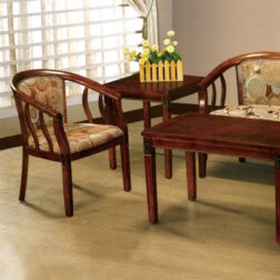 כורסת עץ מרופד בסגנון אנגלי 7400