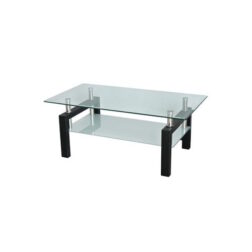 שולחן קפה לסלון זכוכית עם מדף 110*60*45 ס"מ A08-3