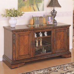 מזנון עץ וינטג' עם דלת זכוכית בעיצוב רטרו H026