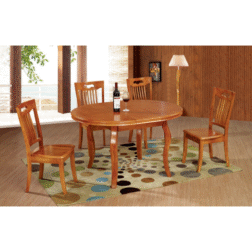 שולחן פינת אוכל עגול מעץ קוטר 100 ס"מ  נפתח עד 130 ס"מ T655