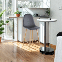 כיסא בר מרופד אפור 65 ס"מ דגם 20055