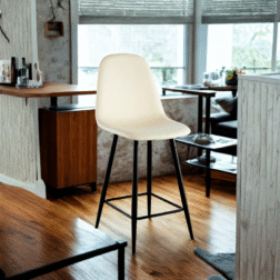 כיסא בר מרופד לבן 65 ס"מ דגם 20055