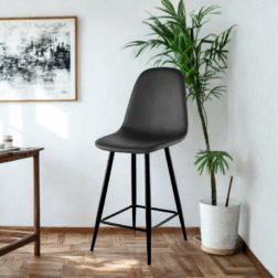 כיסא בר מרופד שחור 65 ס"מ דגם 20055