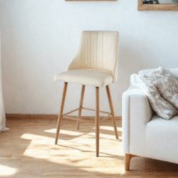 כיסא בר מרופד 65 ס"מ דגם 20057 לבן