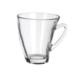 כוס קפה מעוצבת מיוחדת מזכוכית עם ידית – 240 מ״ל