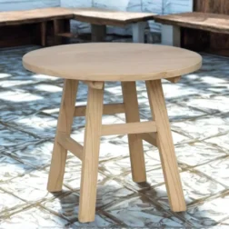 שולחן קפה Duke מעץ טיק קוטר 50 ס"מ